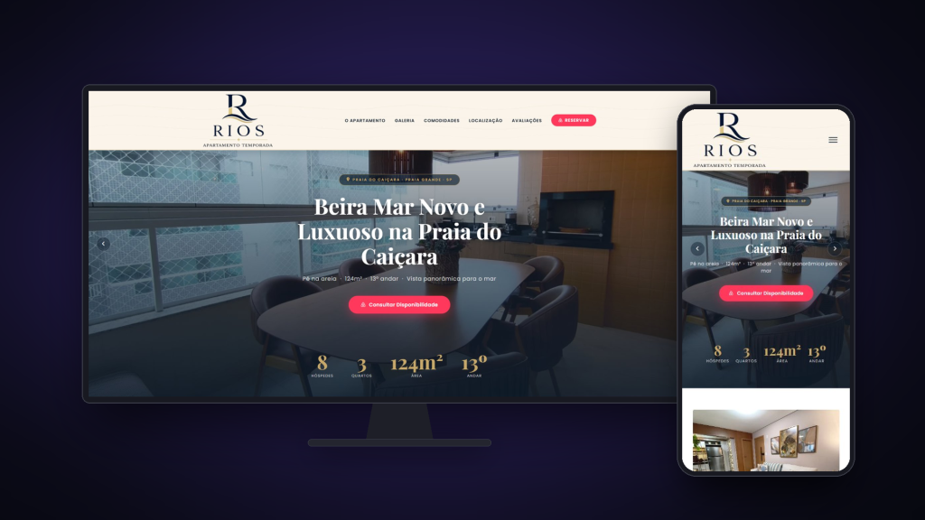 Landing page para Airbnb: Rios AP Temporada