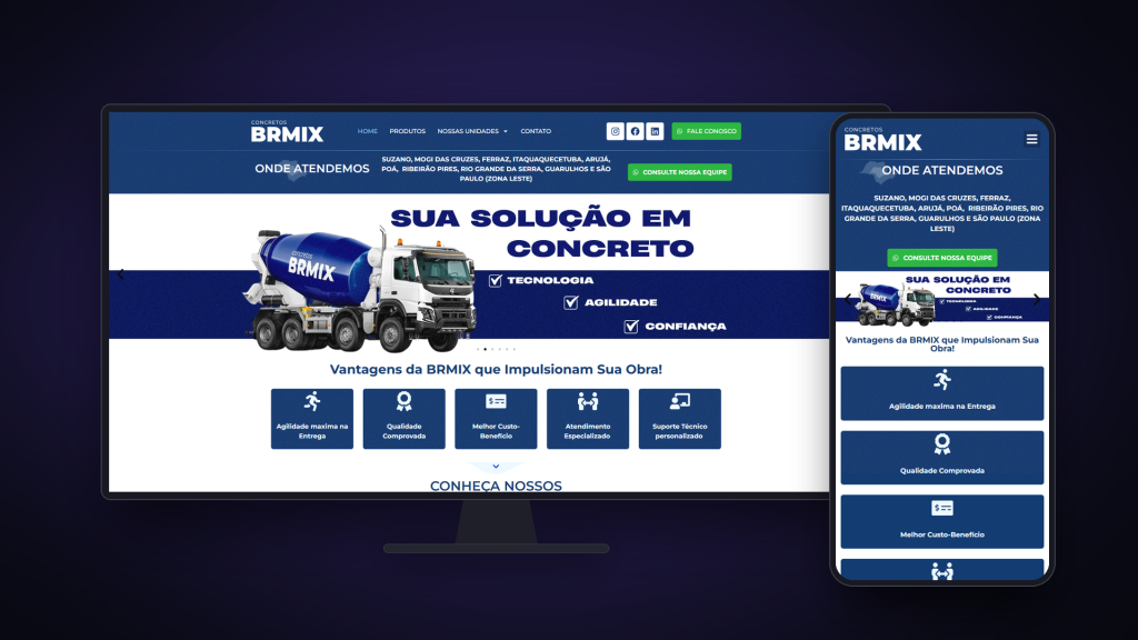 Site para concreteira: Concretos BRMIX